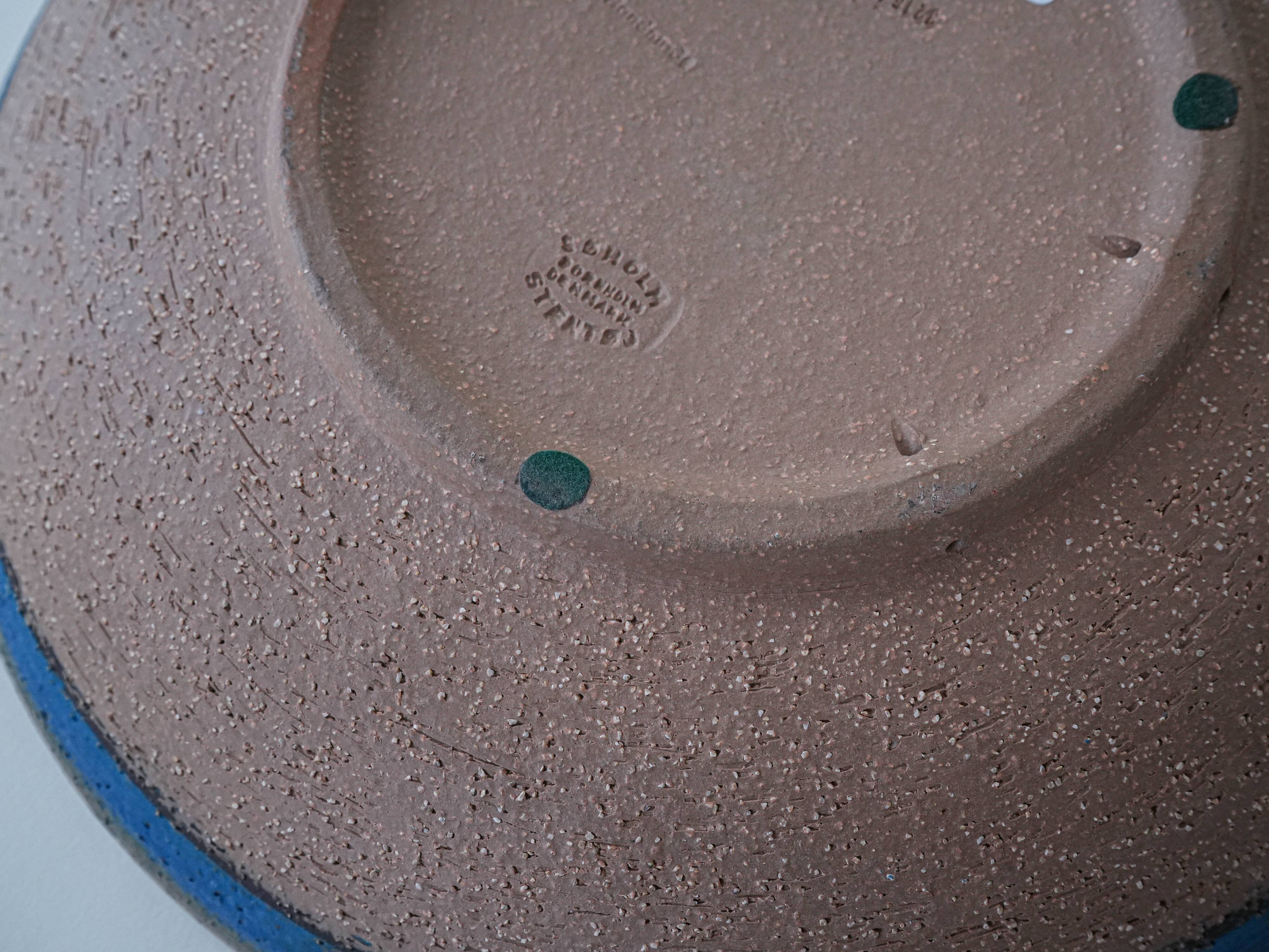 Plat en céramique, design danois, années 1960, designers : N. Backhausen & P. Brandb.
