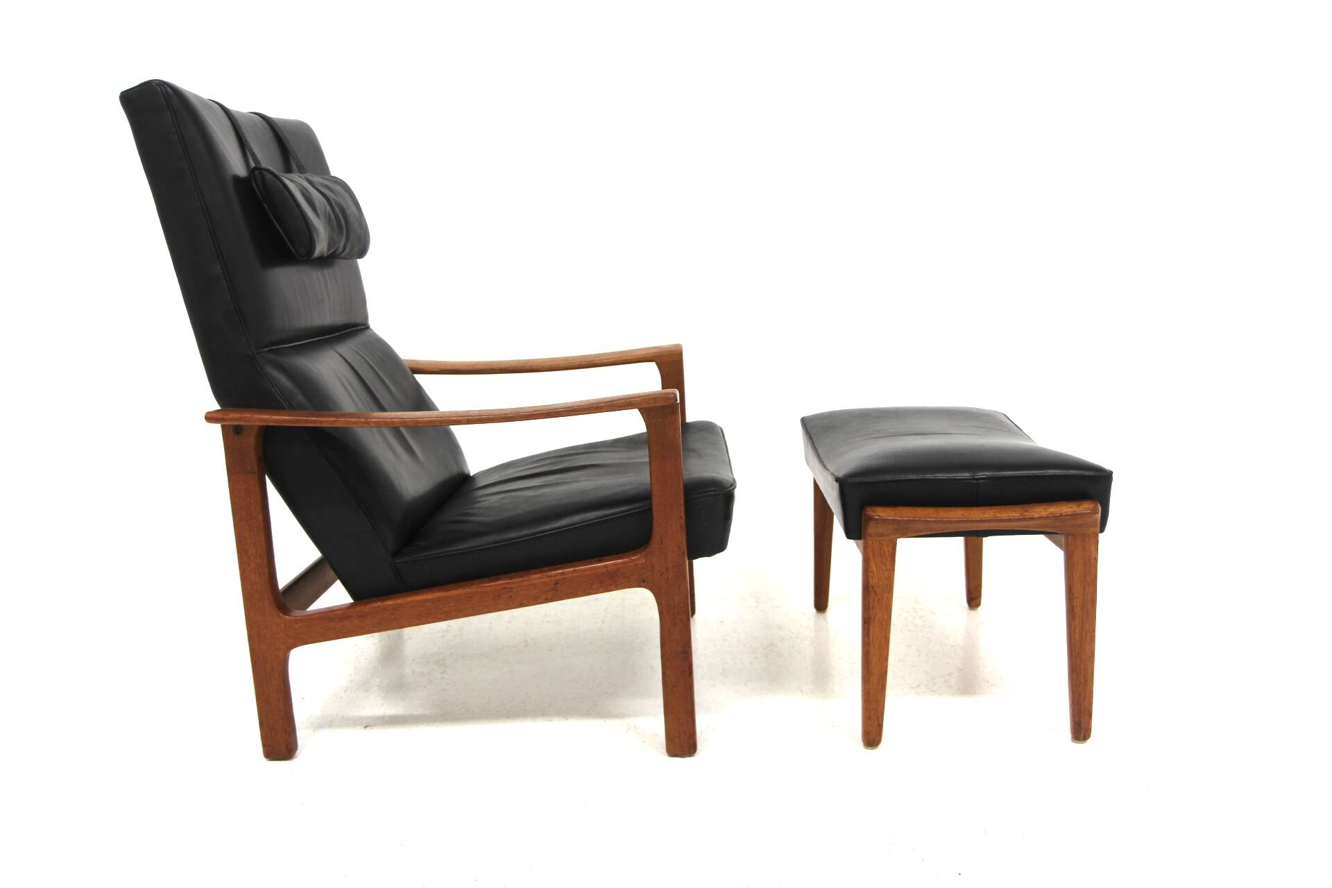 Scandinavian leather armchair, Bröderna Andersson, Sweden, 1960