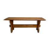 Banc en bois massif des années 60, L 112 cm