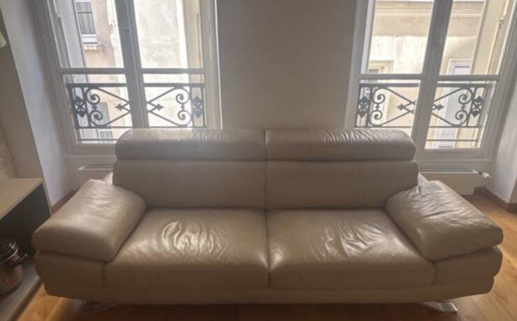 3-seater leather sofa Poltrona Frau