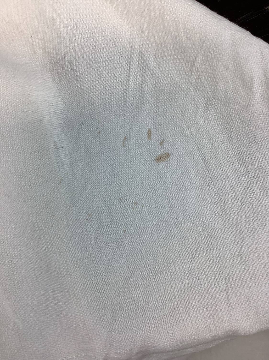 Old linen sheet with monogram embroidery