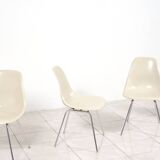 Set of 4 fiberglass Eames Chairs with H-Base for Fehlbaum by Herman Miller