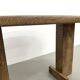 Oval table with T-shaped legs, solid oak, student woodworking project.