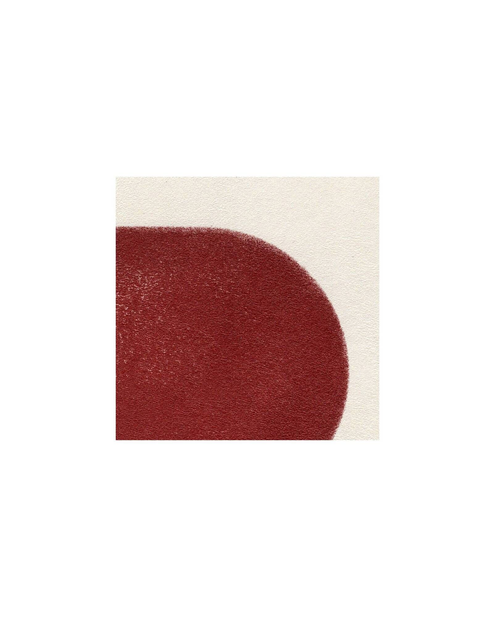 Duo of abstract paintings in burgundy on paper signed Eawy.