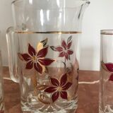 Orangeade service from the 70s with flowers