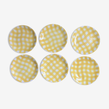 Set of 6 Salins checkered plates