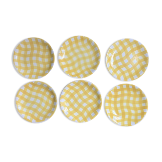 Set of 6 Salins checkered plates