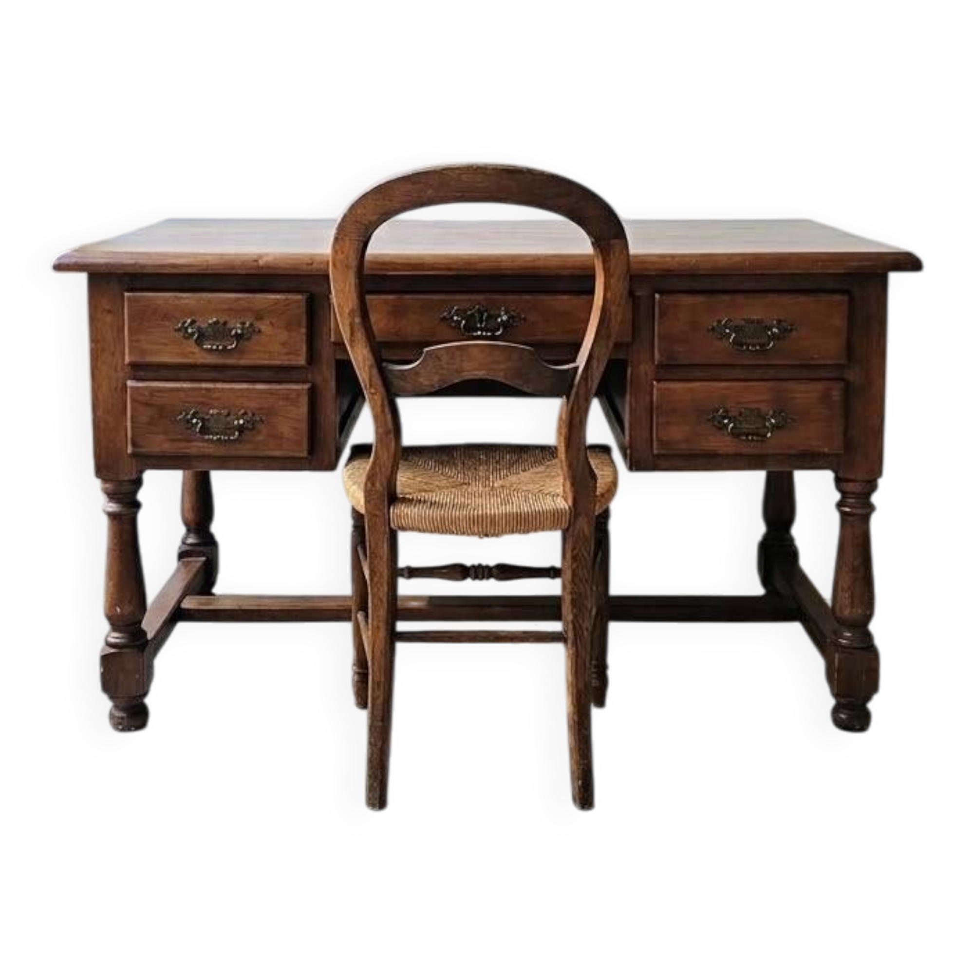 Bureau ancien en bois brun
