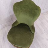 Green velvet toad armchair