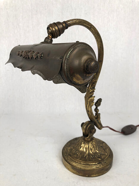 Bronze and copper articulated desk lamp circa 1900