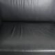 3-seater black cow leather sofa in timeless Art Deco design