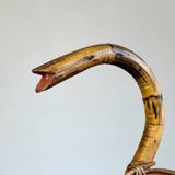 Serpent plant stand in rattan 145 cm