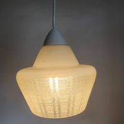 Vintage pendant lamp in glaze, with relief structure, 1980s.