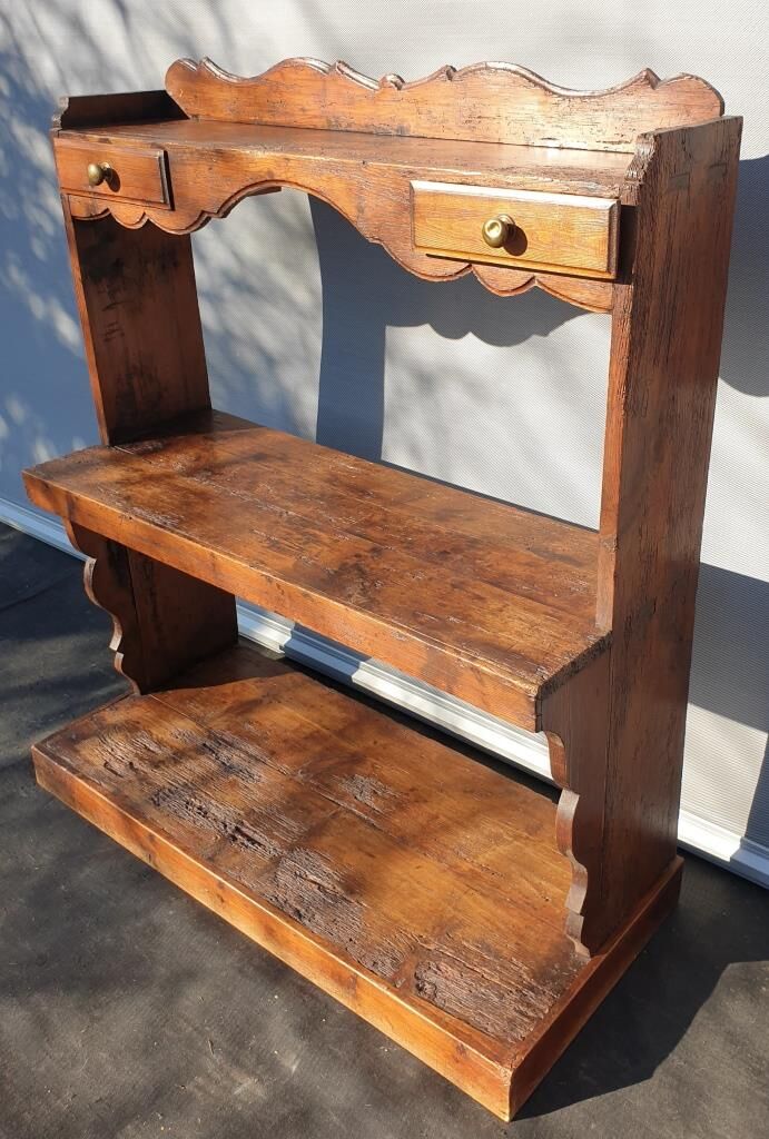 19th-century asymmetrical shelves estaminet display