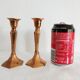 Pair of small golden brass candlesticks
