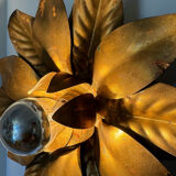 Golden flower wall light from the 70s