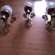3 gold metal torchere wall lights