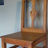 Lorraine Art Populaire chair at the end of the 19th century with a baluster back