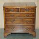 Georgian commode in yew wood with burr and burl grain, medium size.