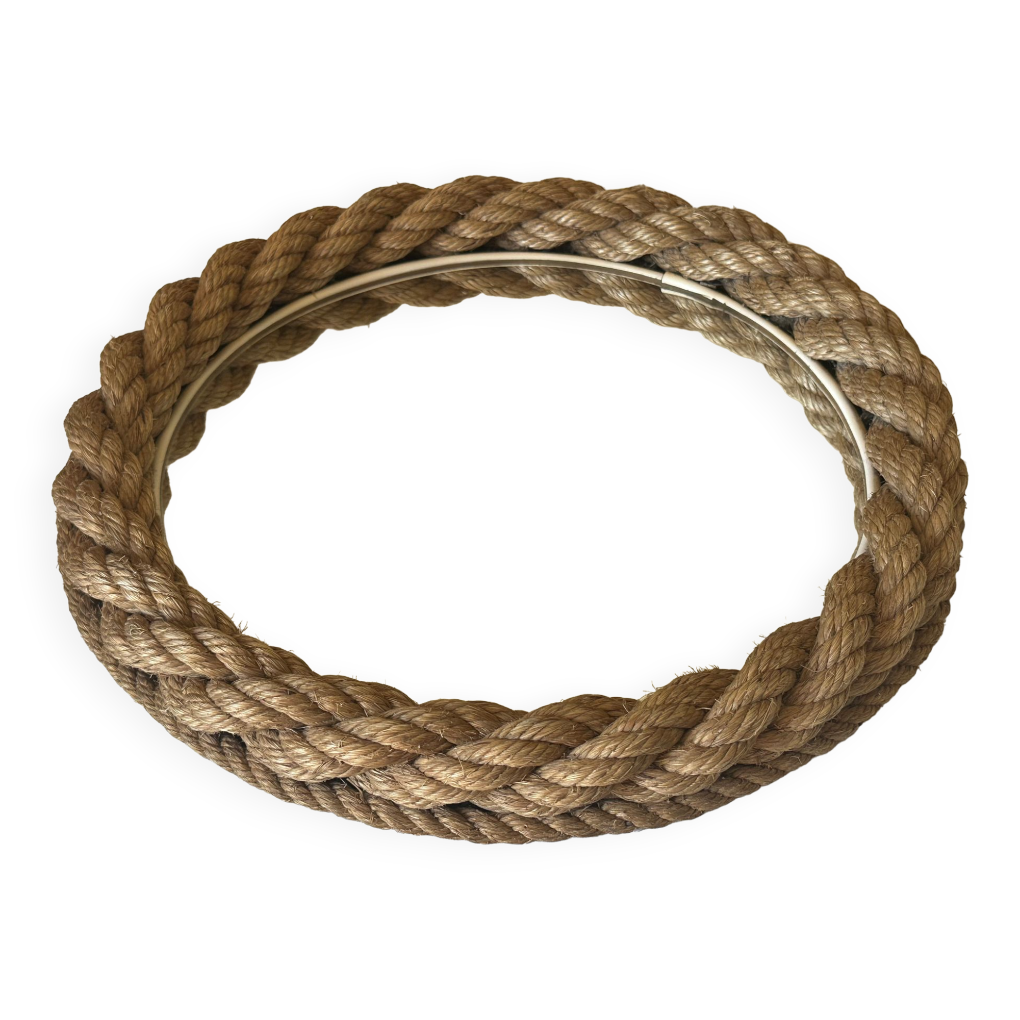 Round mirror in vintage rope 60