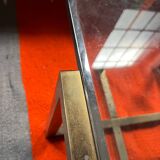 Geometrical regency coffee table in patinated brass, 1970s