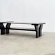 Black lacquered brutalist coffee table