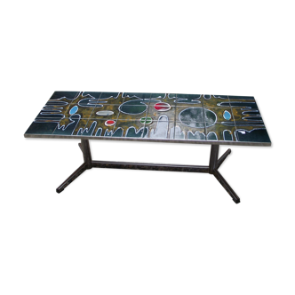 Table basse dessus en céramique des années 60/70