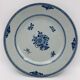 Plate in porcelain blue and white china xviii floral decoration