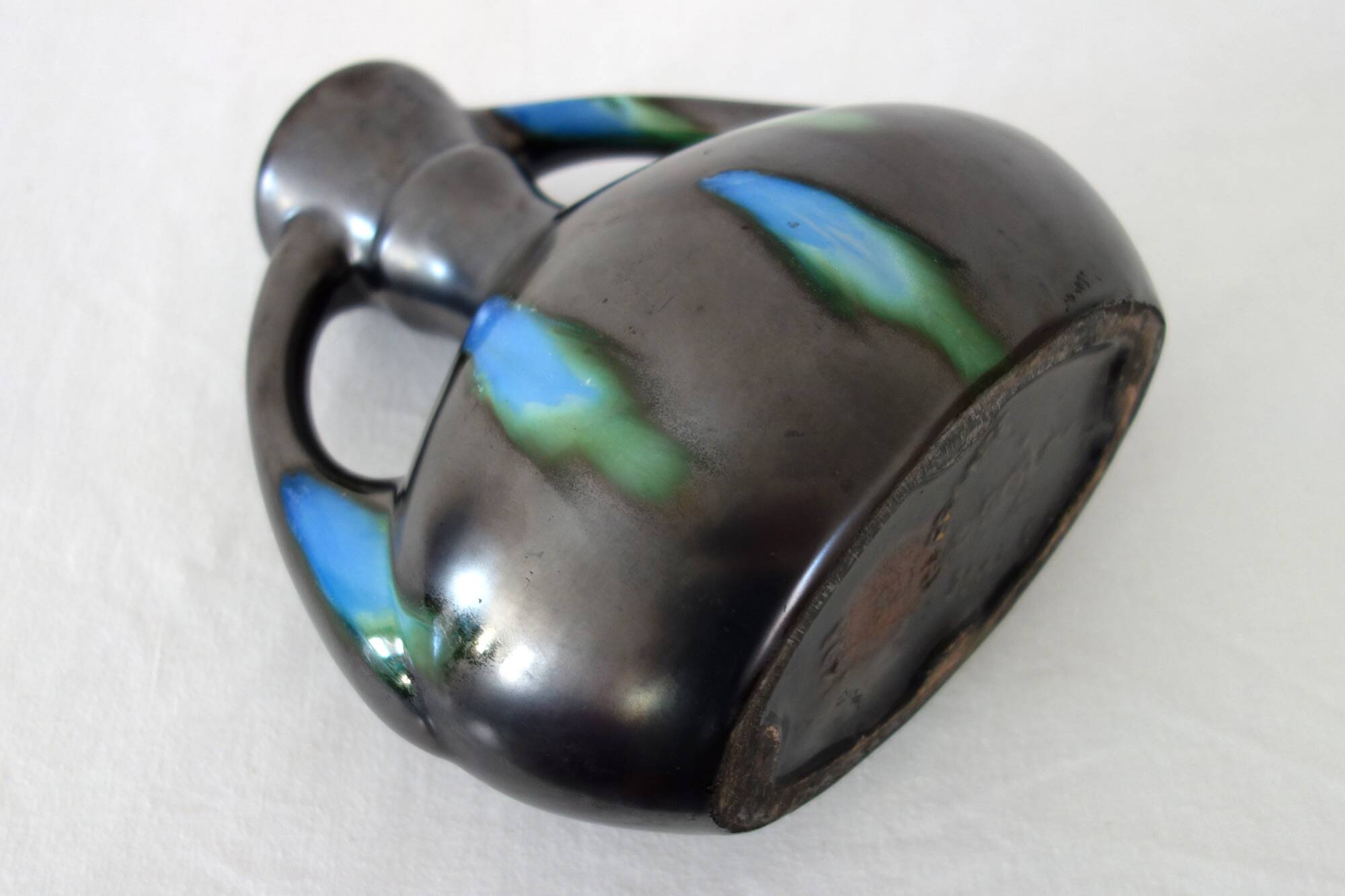 Flamed ceramic vase signed De Bruyn Five Lille