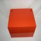 Orange cubic shelf from the 1970s.