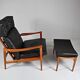 Armchair and footrest by Ib Kofod-Larsen for OPE, Sweden