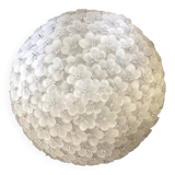 Contemporary Gold-Flowers Murano Glass Flush Mount