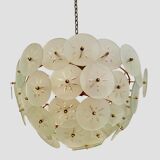 Veca ceiling lamp floral model gold structure, italy 1980s