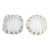 Pair of wall ceiling lights, murano glass, vintage Staff 70s