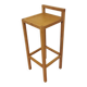 Vintage Beech Wood Bar Stool: Minimalist Japandi Kitchen Island Chair