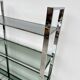 Chrome bookshelf with smoked glass — Italy, 1970s