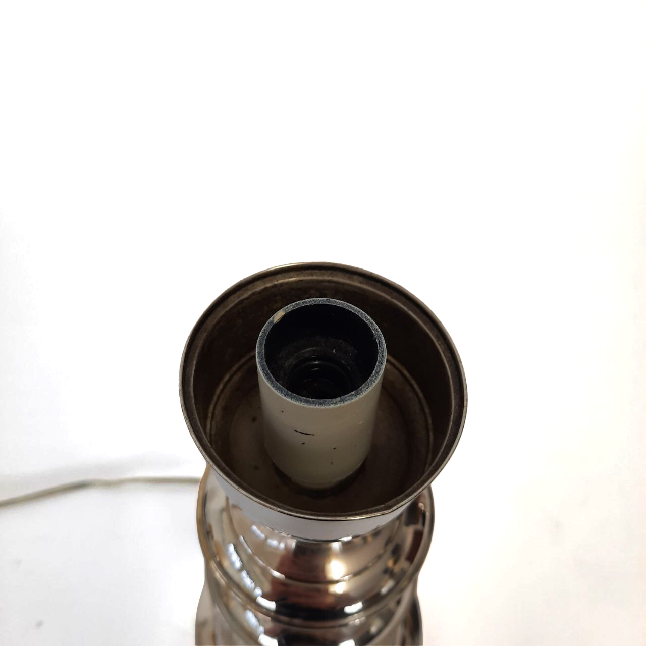 Three vintage bedside lamps in silver