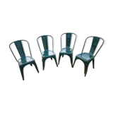 4 Green chaises Tolix industrial, first model (background)