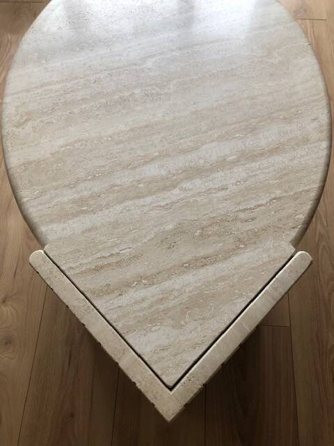 Travertine coffee table