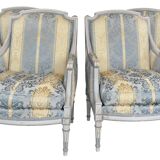 Set of 4 Louis XVI style bergère armchairs