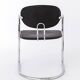 Effezeta chair, tubular chrome structure and black faux leather, made in Italy.
