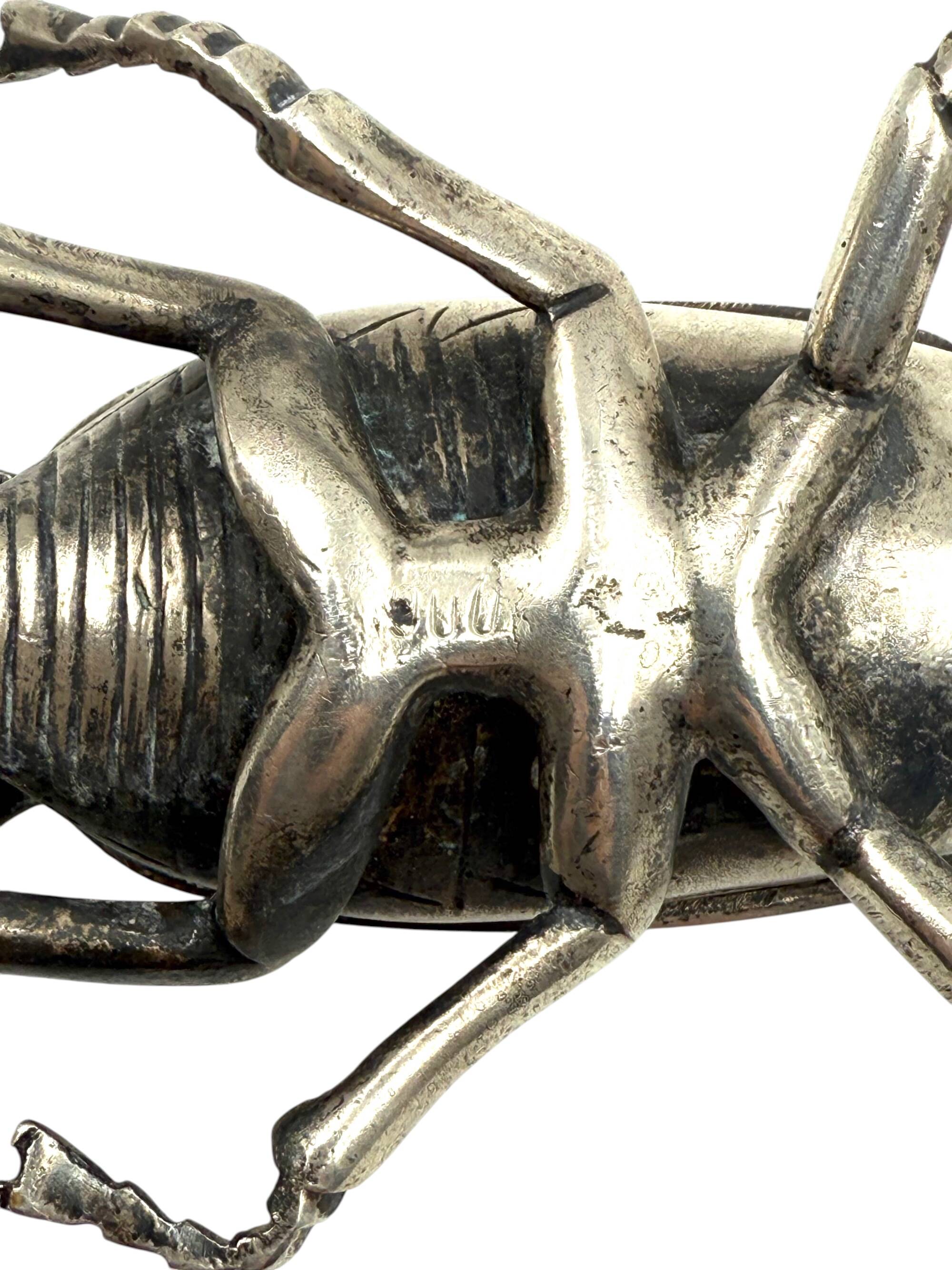 Silver insect shaped ashtray / box, France 1950s