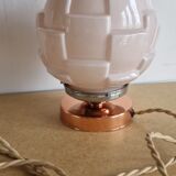 Table lamp in Cubic cubic pink opaline very graphic