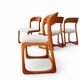 Suite de 4 chaises Baumann modèle traîneau – design moderniste français – a