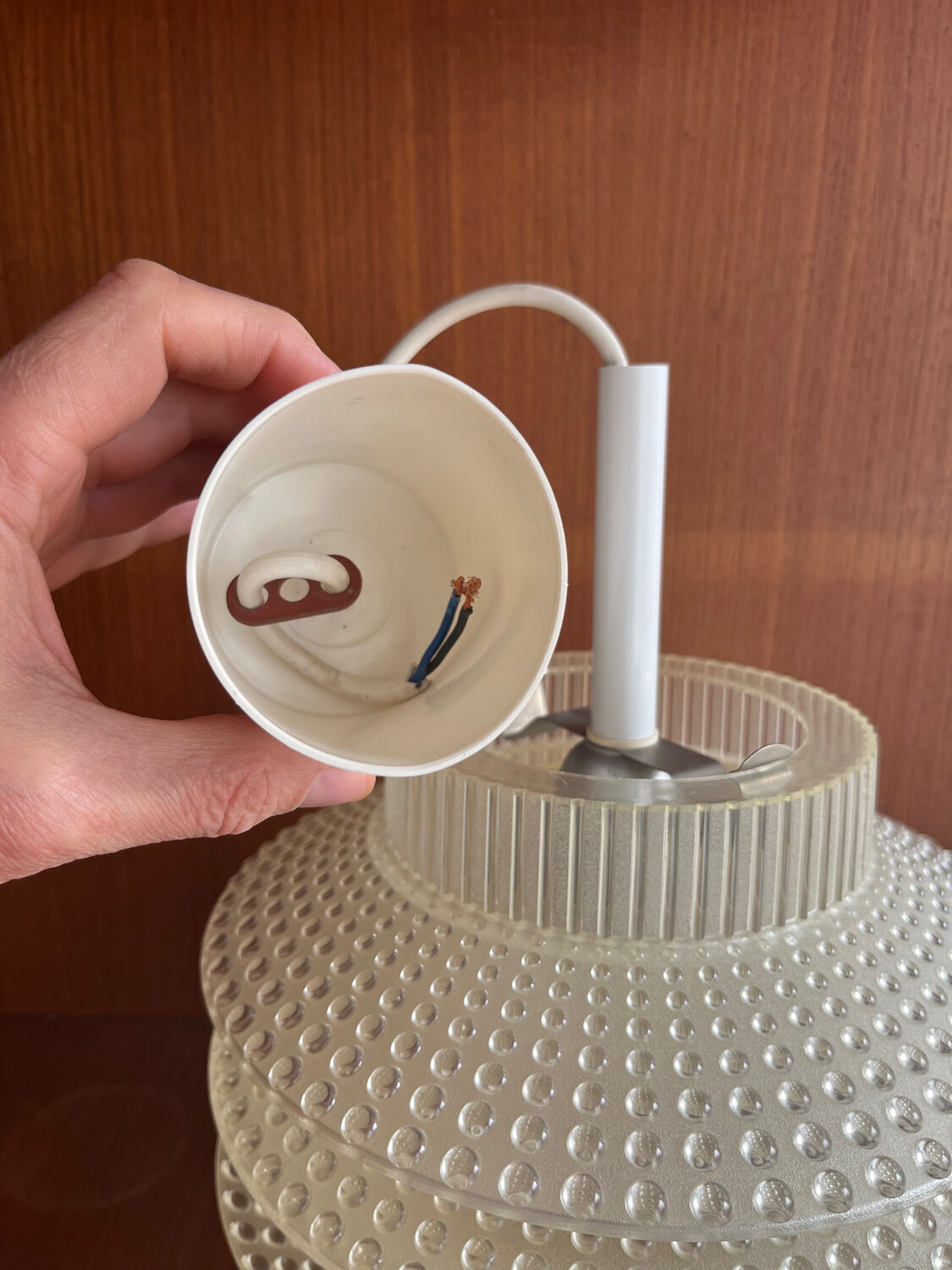 Vintage plastic lamp, space age, op art, 1960s / 1970s