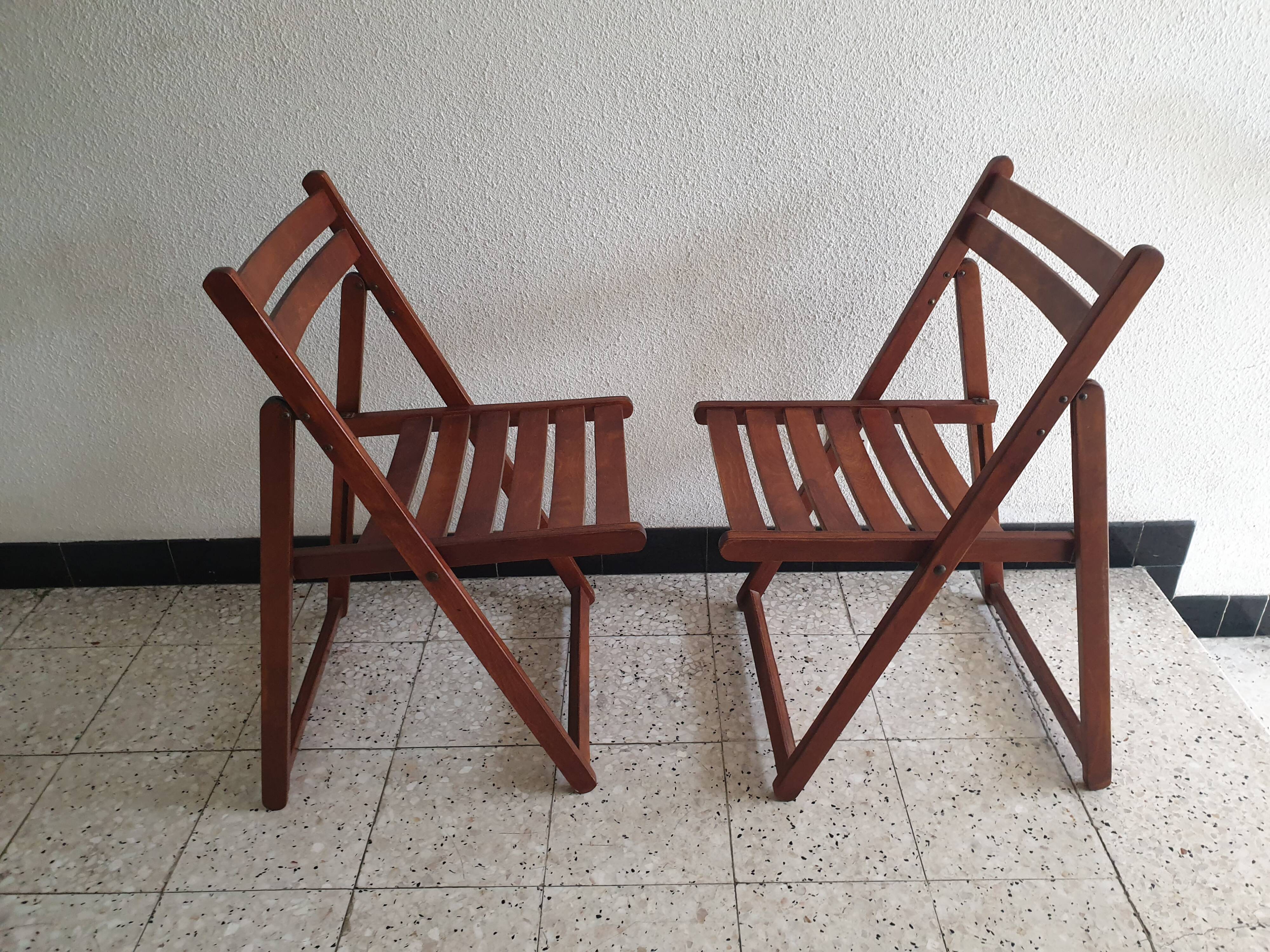 Paire de chaise vintage pliante otk numéro 26
