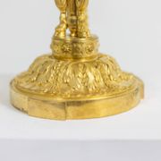 Eugène Bazart Paris. Gilded bronze hot water bottle lamp. Circa 1880.