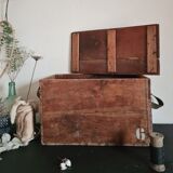 Compartmentalized old wooden chest