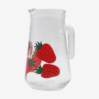 Pichet à eau motifs fraise