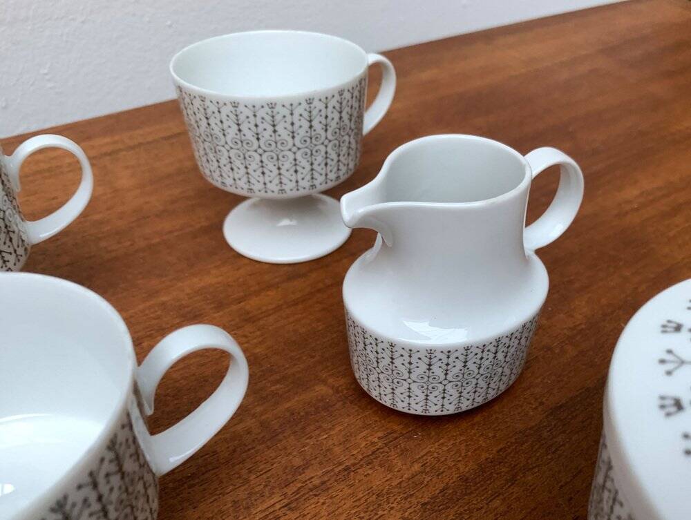 Vintage grey coffee service Secunda, made in Germany by Tapio Wirkkala for Rosenthal, set of 28.
